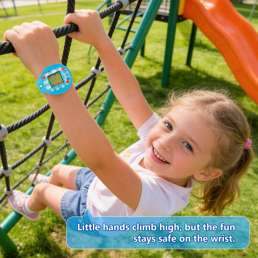 Silicone Wristband for Tamagotchi Original – Blue, Adjustable Anti-Drop Strap for Gen 1 & 2, Neon, Retro Flowers, 90s Edition, Fresh Strawberry