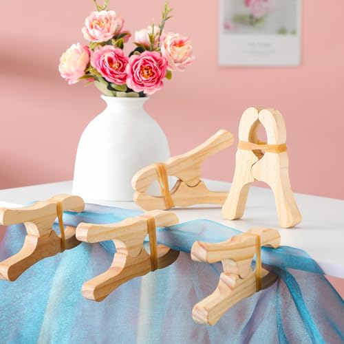 Simgoing 6-Piece Wooden Fort Building Clips for Blankets and Silks