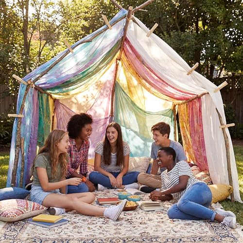 Simgoing 6-Piece Wooden Fort Building Clips for Blankets and Silks