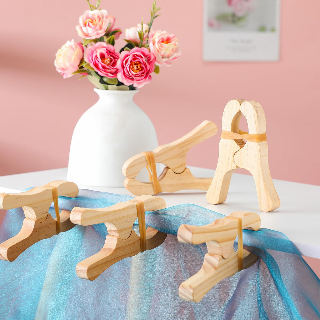 Simgoing 6-Piece Wooden Fort Building Clips for Blankets and Silks
