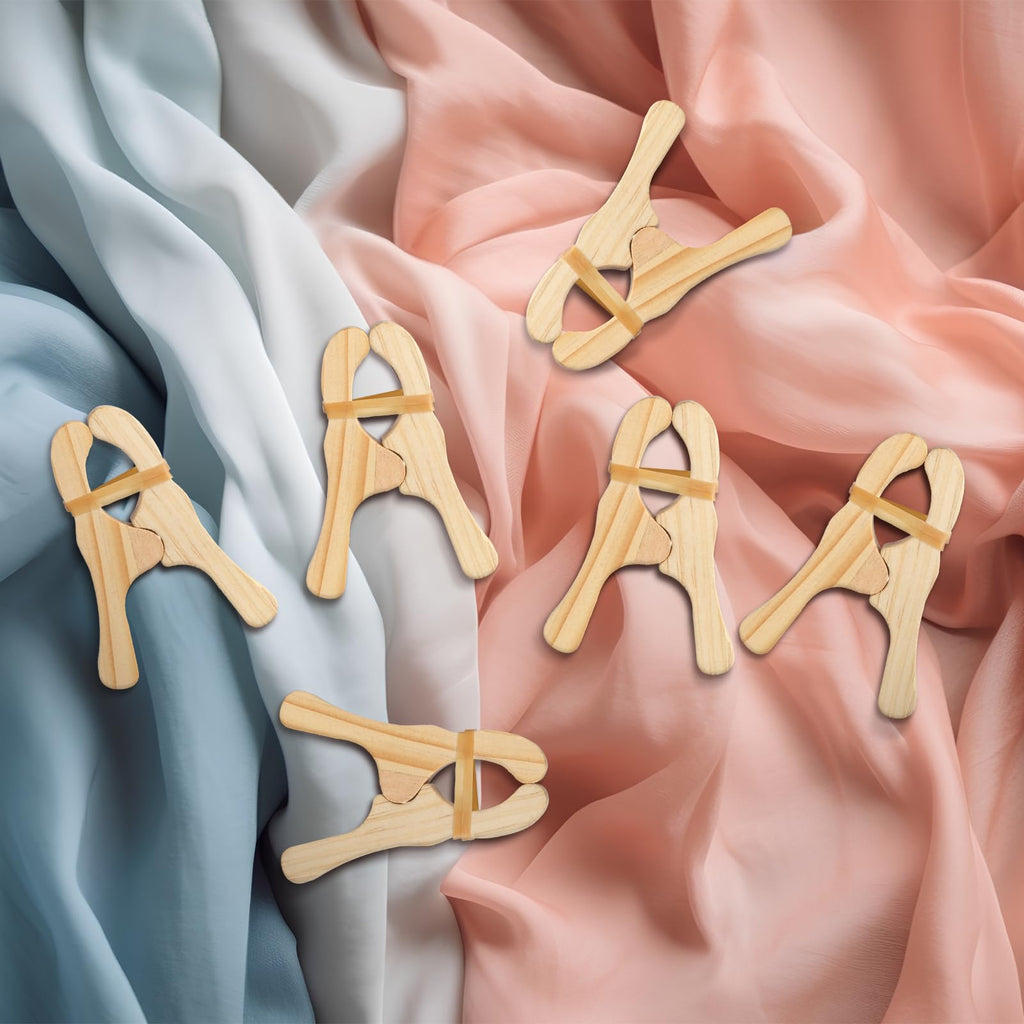 Simgoing 6-Piece Wooden Fort Building Clips for Blankets and Silks
