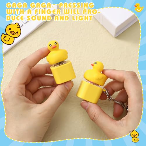 Simgoing Rechargeable Quacking Duck Keychain Fidget with Colorful Lights – Stress Relief Toy