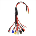 SIM&NAT 8-in-1 RC Lipo Battery Charger Adapter Cable with 4mm Banana Plug - Compatible with TRX, Tamiya, EC3, JST, Futaba, XT60, T-Dean