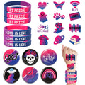 Sinasasspel Bisexual Pride Accessories Set - 6 Bracelets, 6 Pins, 12 Tattoos