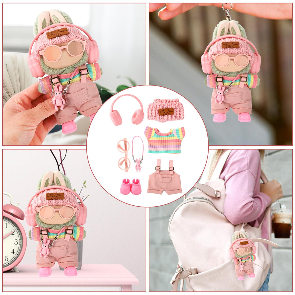 Sinbana 7-Piece Doll Clothes Set - Rainbow Outfit with Accessories for Dressing and Display