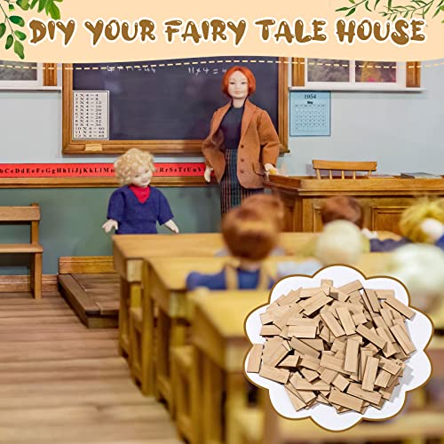 Sintuff 200-Piece Beige Bamboo Dollhouse Flooring - 1:12 Scale Geometric Wood Floor Boards for Miniature Rooms