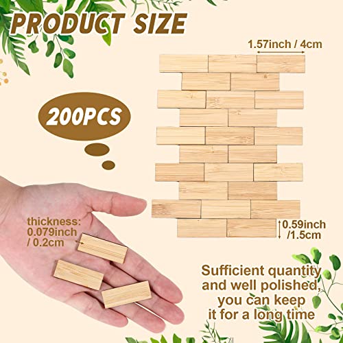 Sintuff 200-Piece Beige Bamboo Dollhouse Flooring - 1:12 Scale Geometric Wood Floor Boards for Miniature Rooms