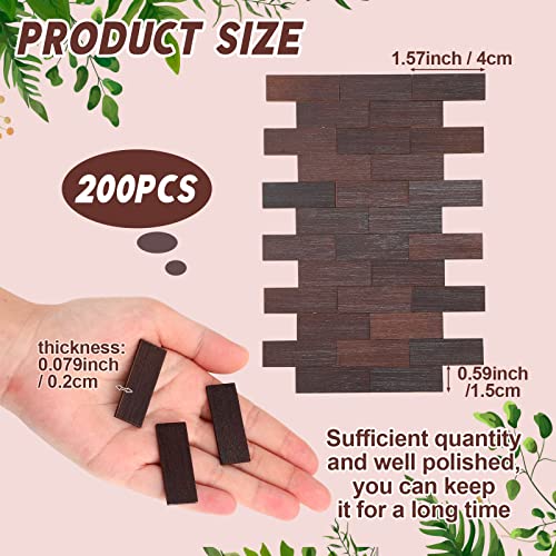 Sintuff 200-Piece Miniature Dollhouse Flooring Boards - 1:12 Scale Bamboo Wood Floor Tiles for DIY Dollhouse Decor (Brown)