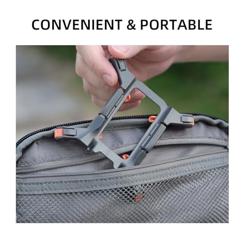 Sinyutia Foldable Landing Gear for DJI Mini 4K – Orange-Gray, 32mm Height Boost, Ultra-Light 0.073 lbs