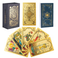 SIOKUY Gold Sun Tarot Deck: 78-Card Holographic PVC Foil Set for Beginners