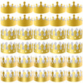 SIQUK 27 Pack Gold Paper Crowns - 3 Styles, Foil Party Hats for Kids & Adults