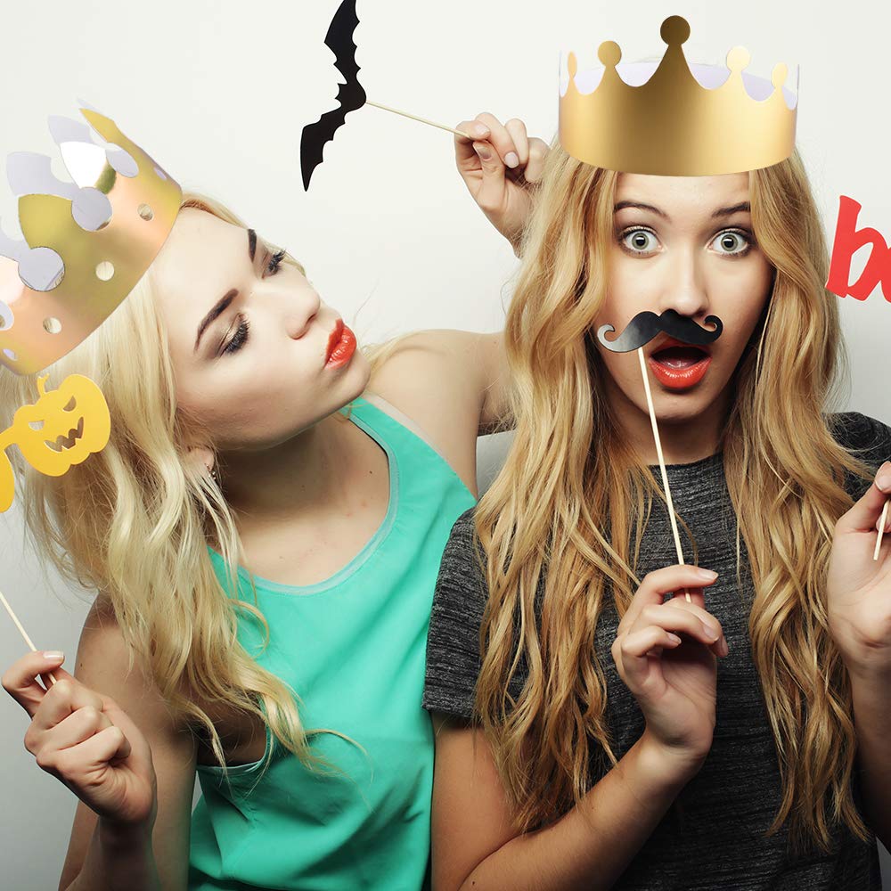 SIQUK 27 Pack Gold Paper Crowns - 3 Styles, Foil Party Hats for Kids & Adults