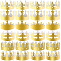 SIQUK 30 Pieces Gold Paper Party Crowns – King Hats for Birthdays and Celebrations