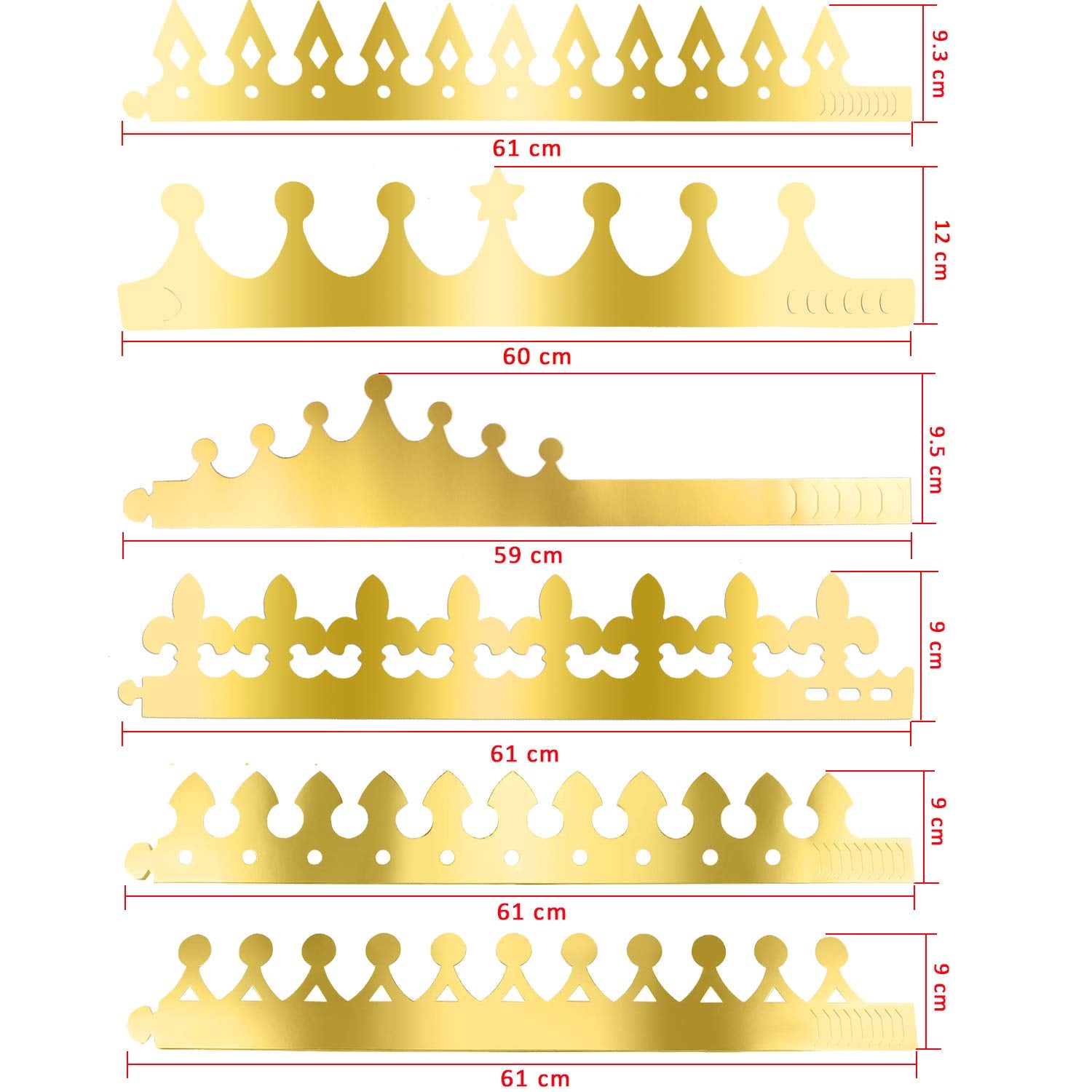SIQUK 30 Pieces Gold Paper Party Crowns – King Hats for Birthdays and Celebrations