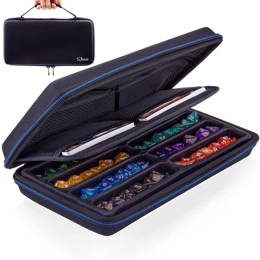 SIQUK Dice Case for DND – Holds 8 Sets with Removable Rolling Tray