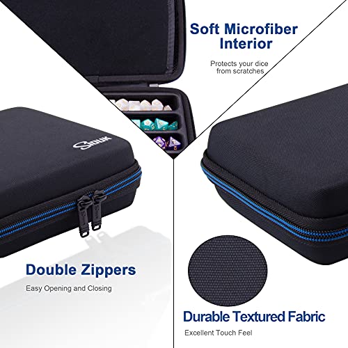 SIQUK Dice Case for DND – Holds 8 Sets with Removable Rolling Tray