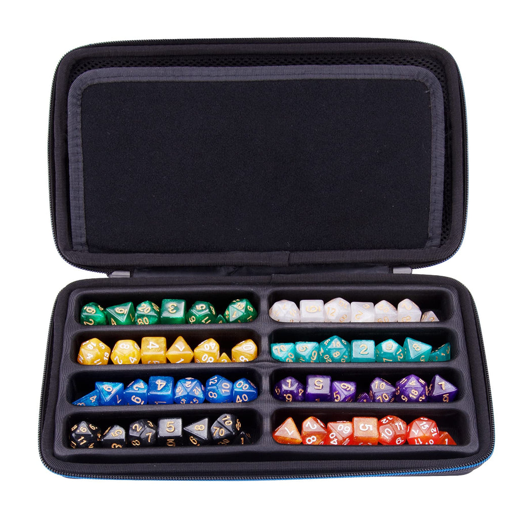 SIQUK Dice Case for DND – Holds 8 Sets with Removable Rolling Tray