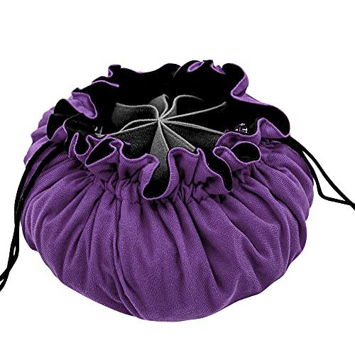 SIQUK Large Dice Bag with 9 Pockets - Holds 300+ Dice, Dark Violet