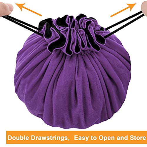 SIQUK Large Dice Bag with 9 Pockets - Holds 300+ Dice, Dark Violet