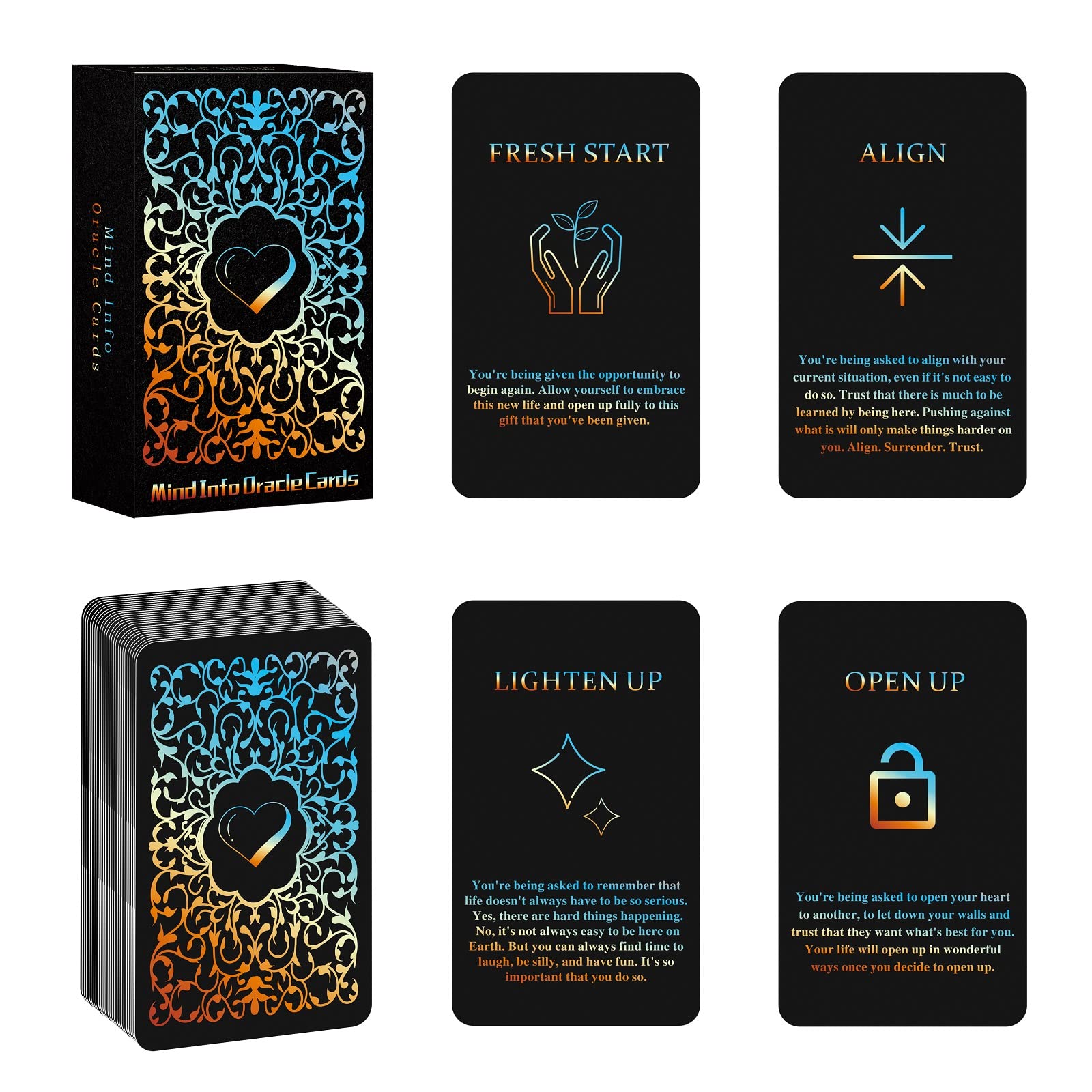 Sishui Mind Info Oracle Cards Deck – 48 Cards for Life & Career Guidance, Beginner-Friendly