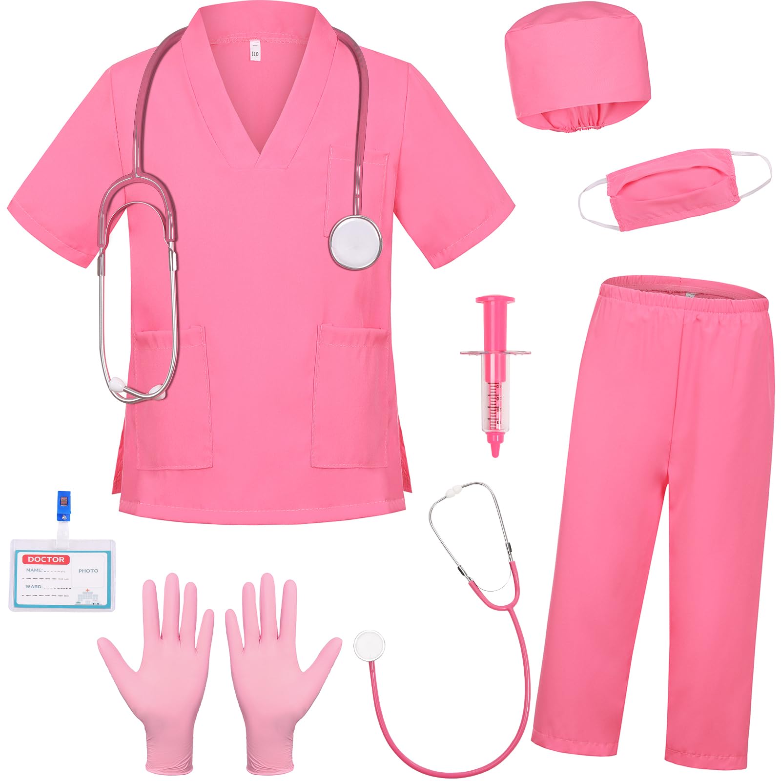 SIZGAROOT Doctor Costume for Kids | Lab Coat, Surgical Shirt, Stethoscope & More | Ages 3-12