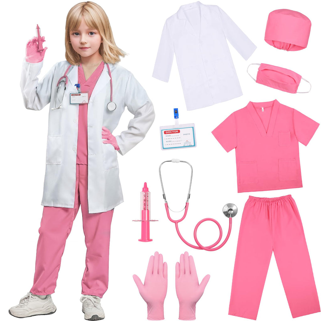 SIZGAROOT Doctor Costume for Kids with Lab Coat – Halloween Dress-Up
