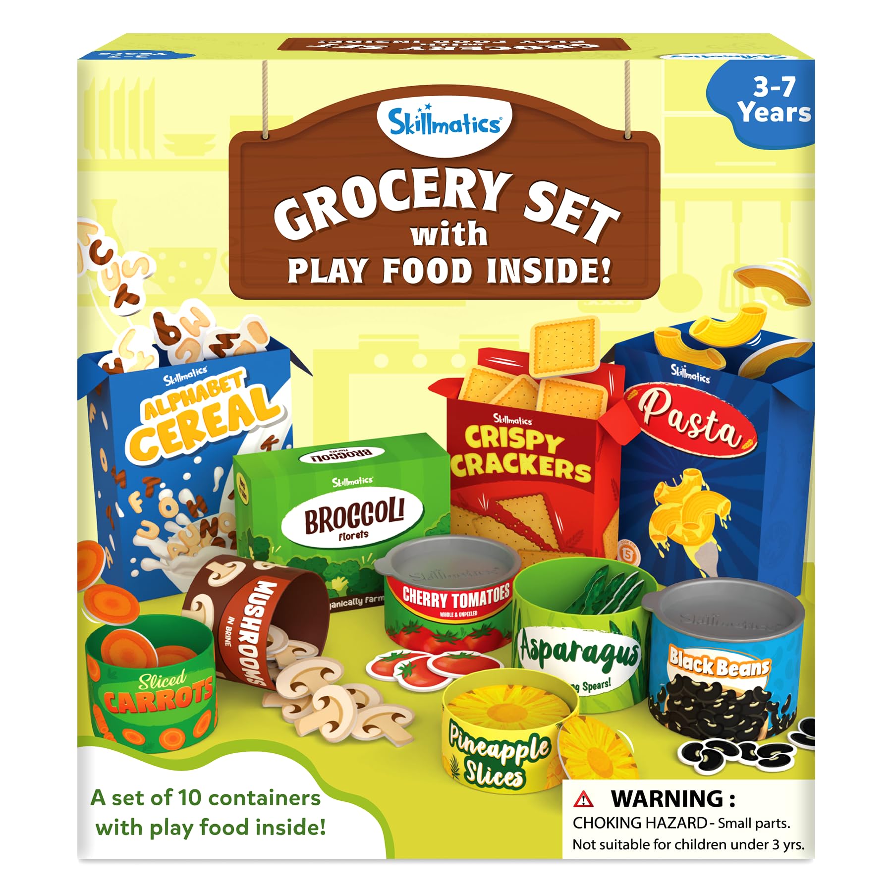Skillmatics Grocery Set with 100+ Pieces of Realistic Pretend Play Food for Kids Ages 3-7