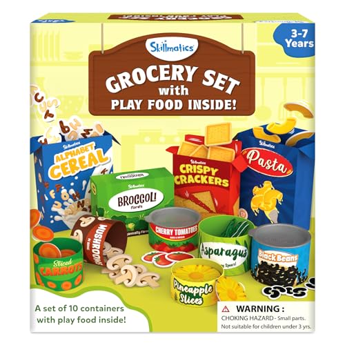Skillmatics Grocery Set with 100+ Pieces of Realistic Pretend Play Food for Kids Ages 3-7