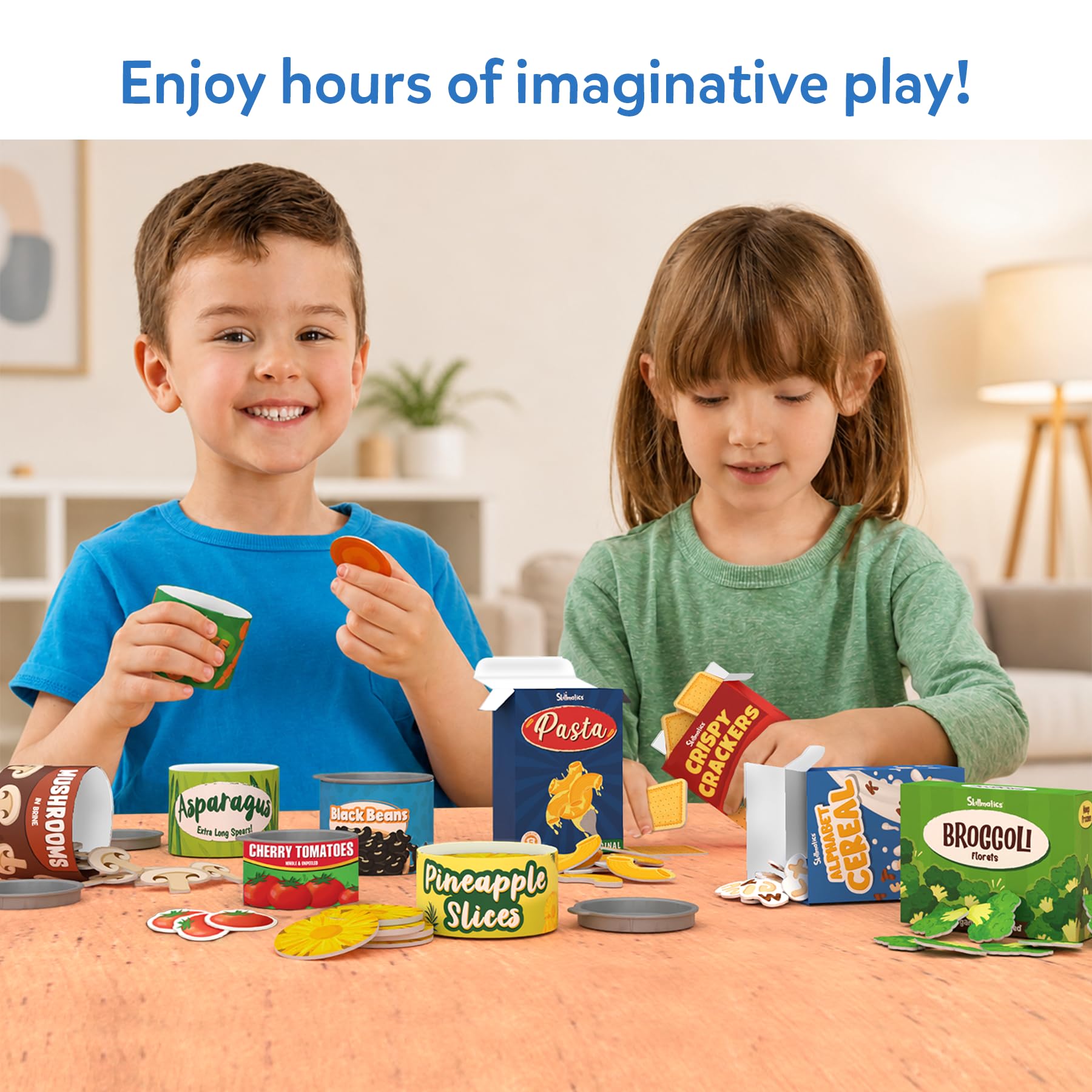 Skillmatics Grocery Set with 100+ Pieces of Realistic Pretend Play Food for Kids Ages 3-7