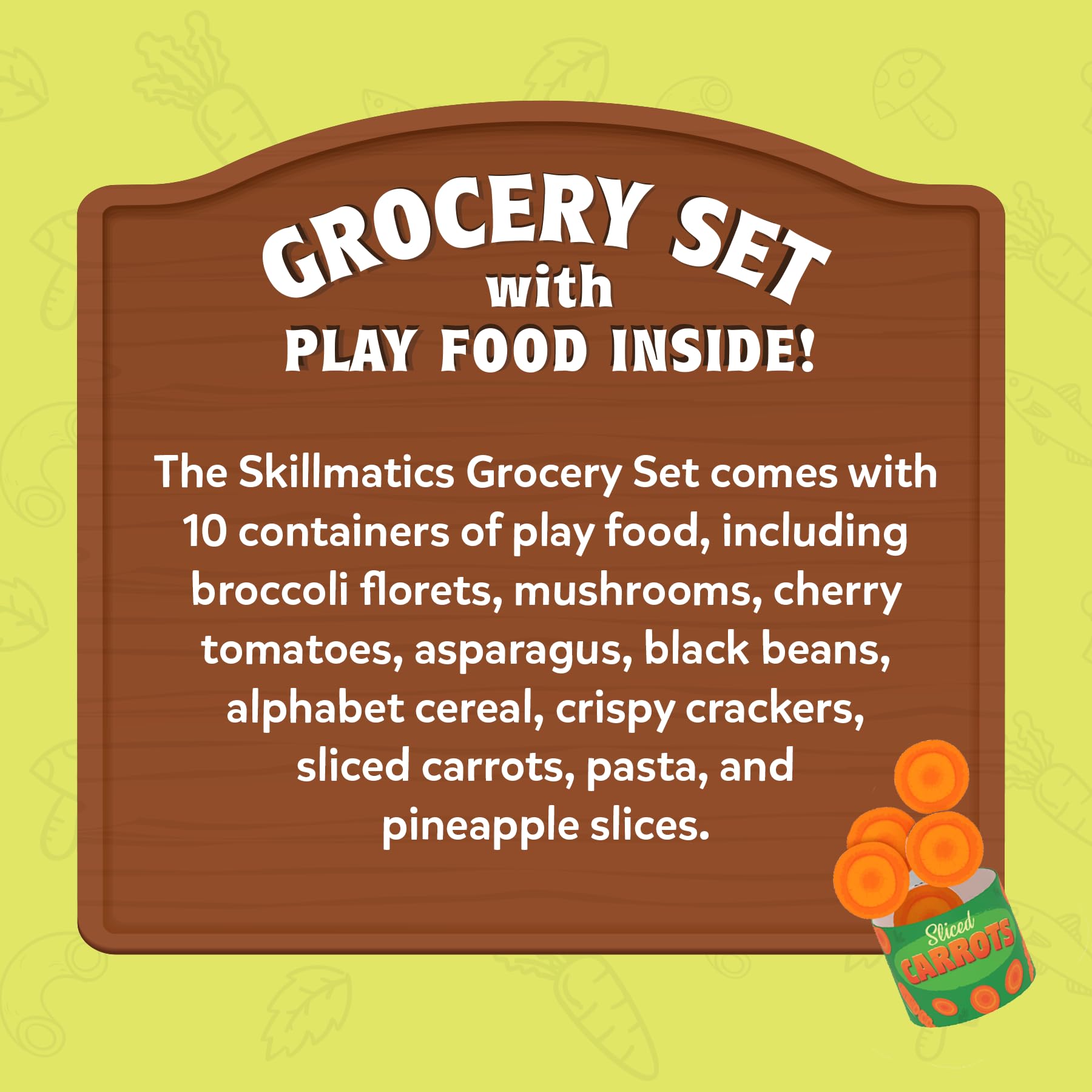 Skillmatics Grocery Set with 100+ Pieces of Realistic Pretend Play Food for Kids Ages 3-7