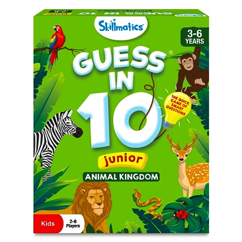 Skillmatics Guess in 10 Junior - Animal Kingdom Card Game for Preschoolers Ages 3-6