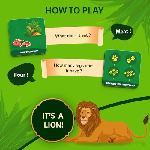 Skillmatics Guess in 10 Junior - Animal Kingdom Card Game for Preschoolers Ages 3-6