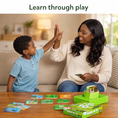Skillmatics Guess in 10 Junior - Animal Kingdom Card Game for Preschoolers Ages 3-6