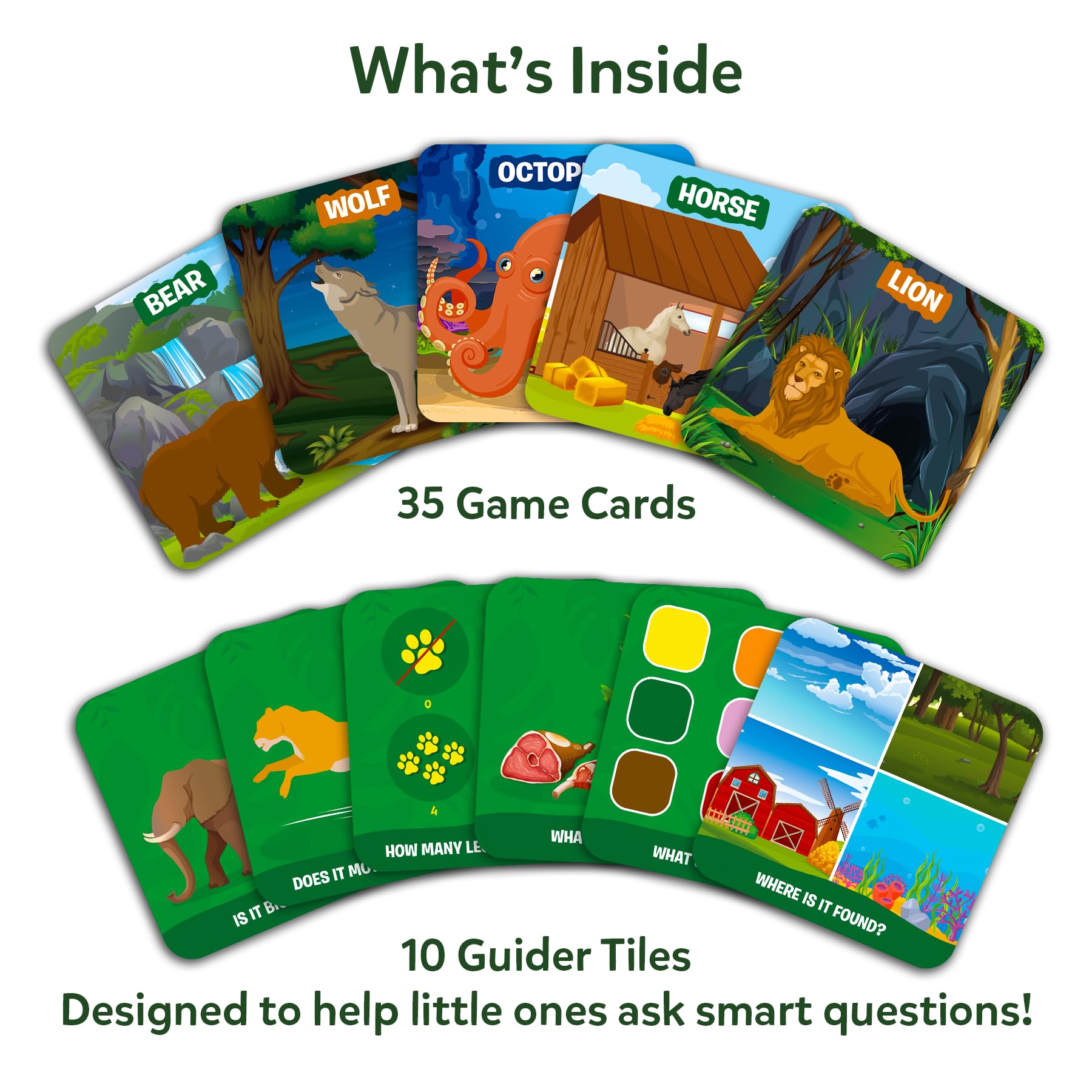 Skillmatics Guess in 10 Junior - Animal Kingdom Card Game for Preschoolers Ages 3-6