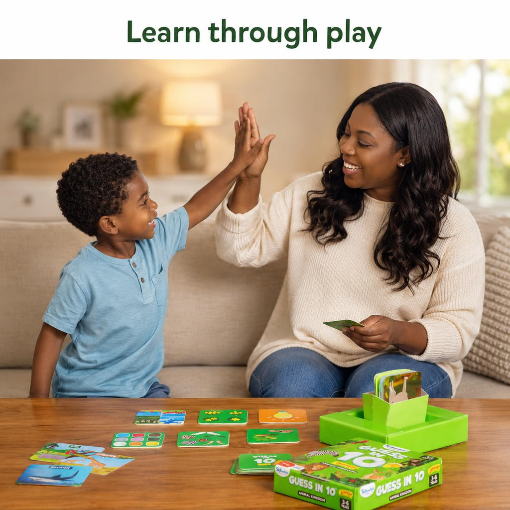 Skillmatics Guess in 10 Junior - Animal Kingdom Card Game for Preschoolers Ages 3-6