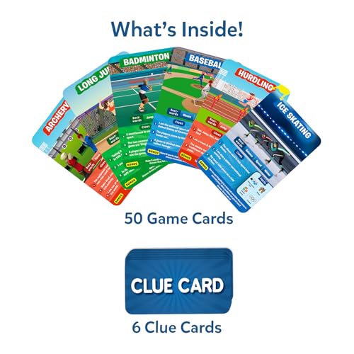 Skillmatics Guess in 10 Sports Card Game – Fun Trivia for Families, 50 Cards, 2-6 Players, Ages 6+