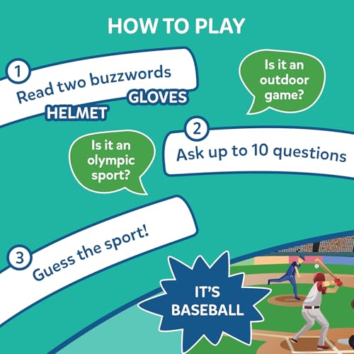 Skillmatics Guess in 10 Sports Card Game – Fun Trivia for Families, 50 Cards, 2-6 Players, Ages 6+