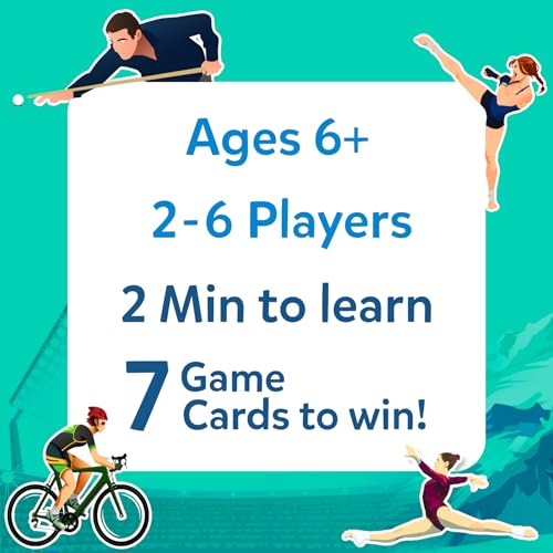 Skillmatics Guess in 10 Sports Card Game – Fun Trivia for Families, 50 Cards, 2-6 Players, Ages 6+