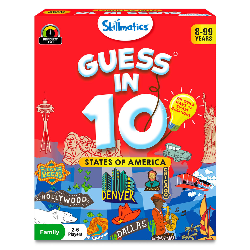 Skillmatics Guess in 10 States of America – Educational Card Game for Ages 8+