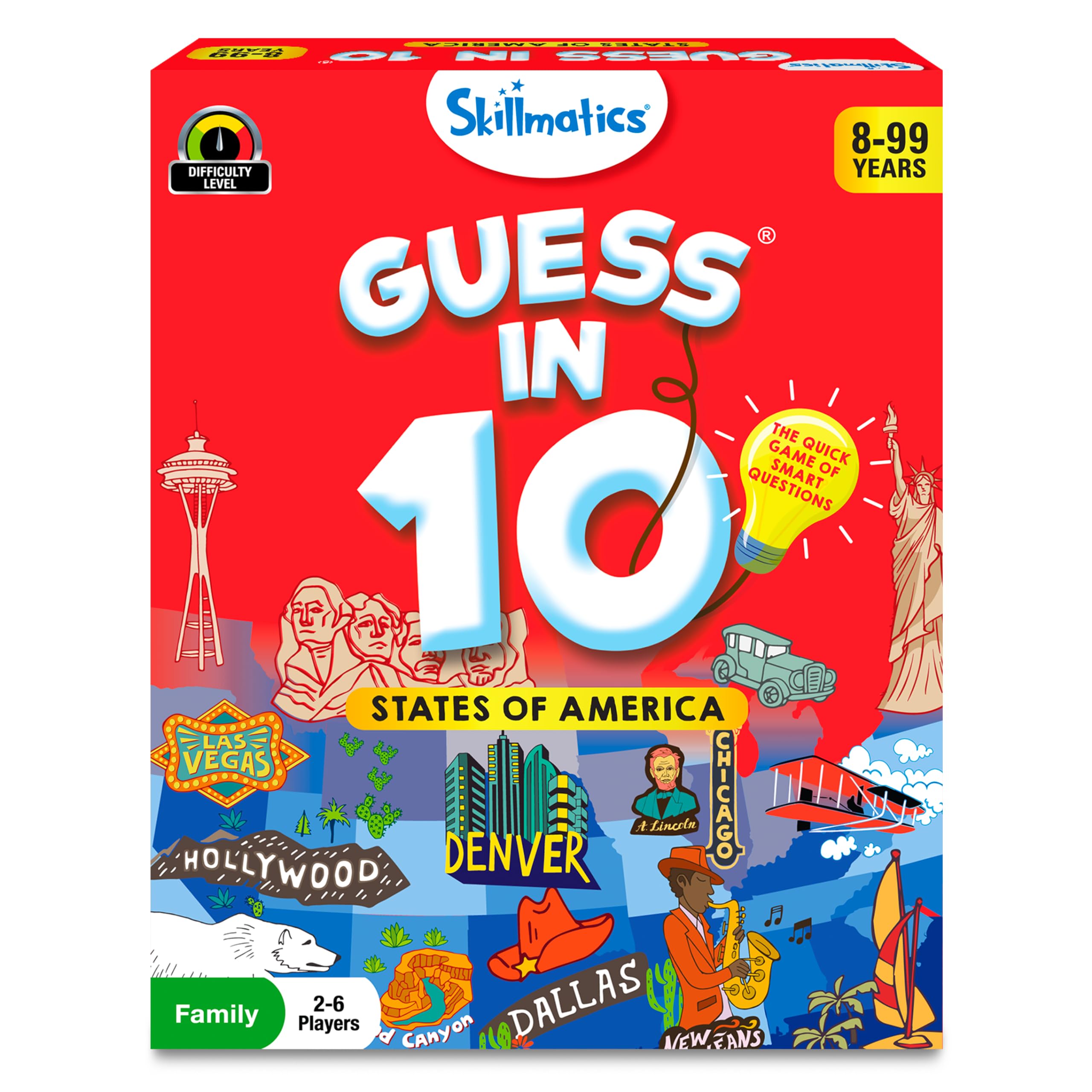 Skillmatics Guess in 10 States of America – Educational Card Game for Ages 8+