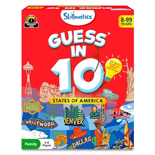 Skillmatics Guess in 10 States of America – Educational Card Game for Ages 8+