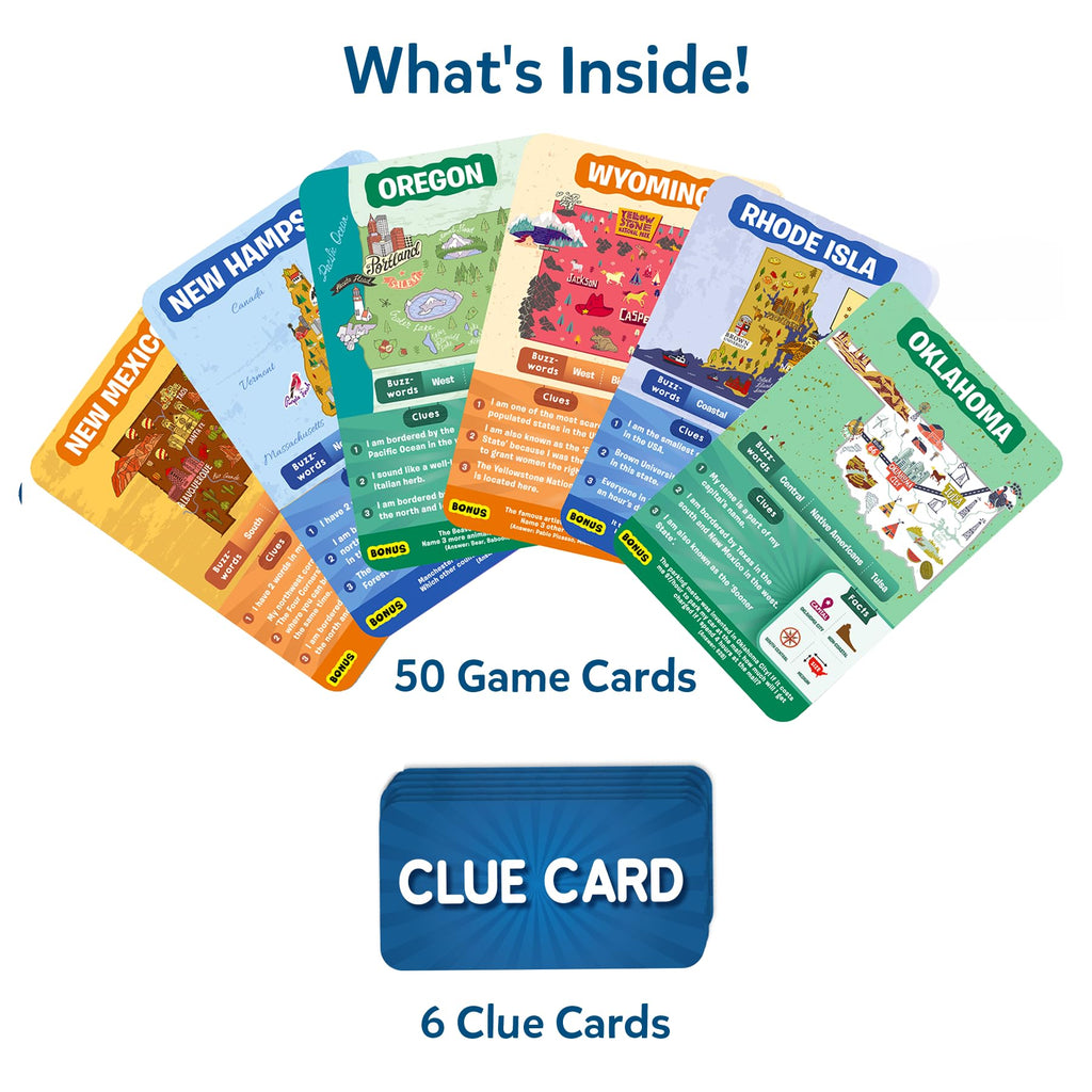 Skillmatics Guess in 10 States of America – Educational Card Game for Ages 8+