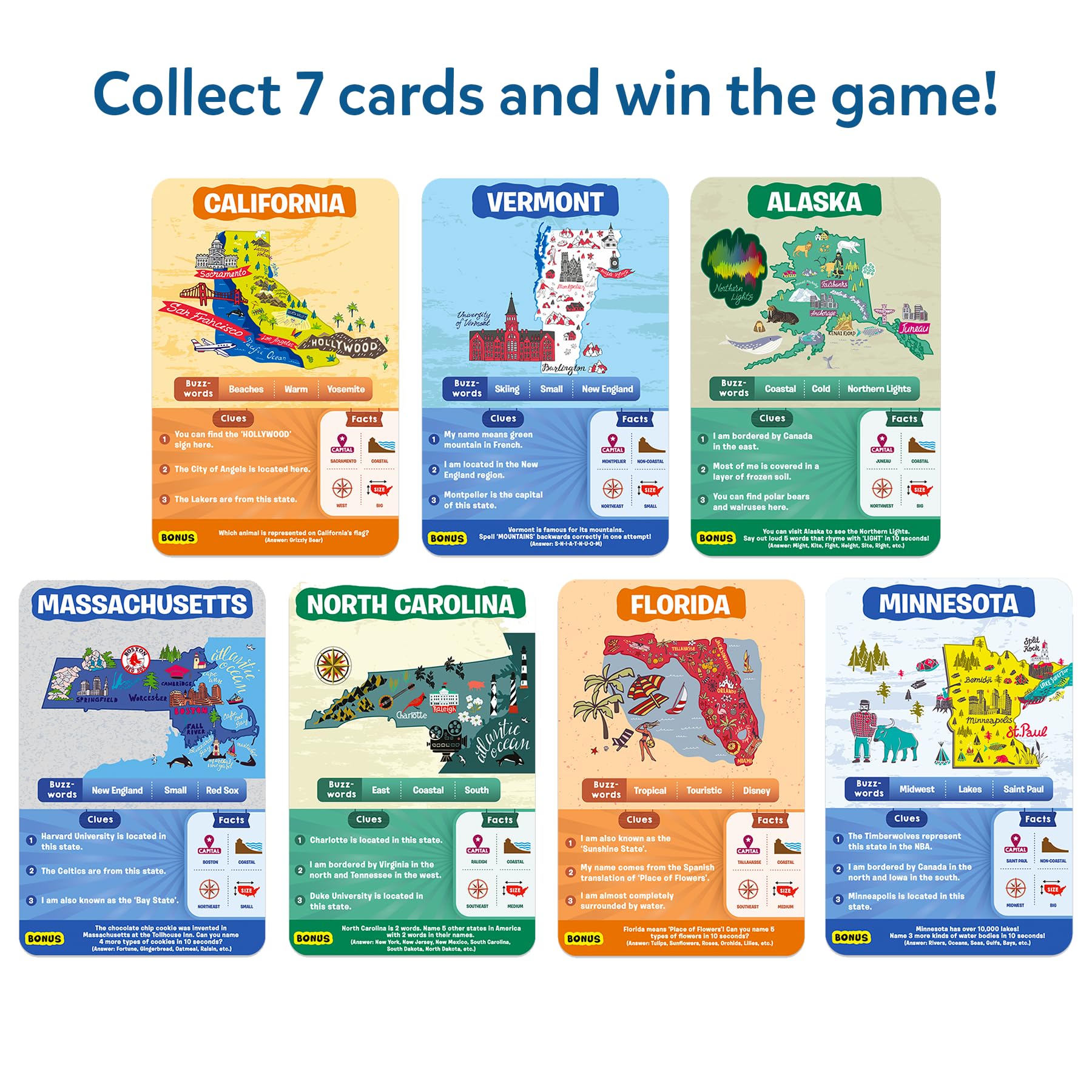 Skillmatics Guess in 10 States of America – Educational Card Game for Ages 8+