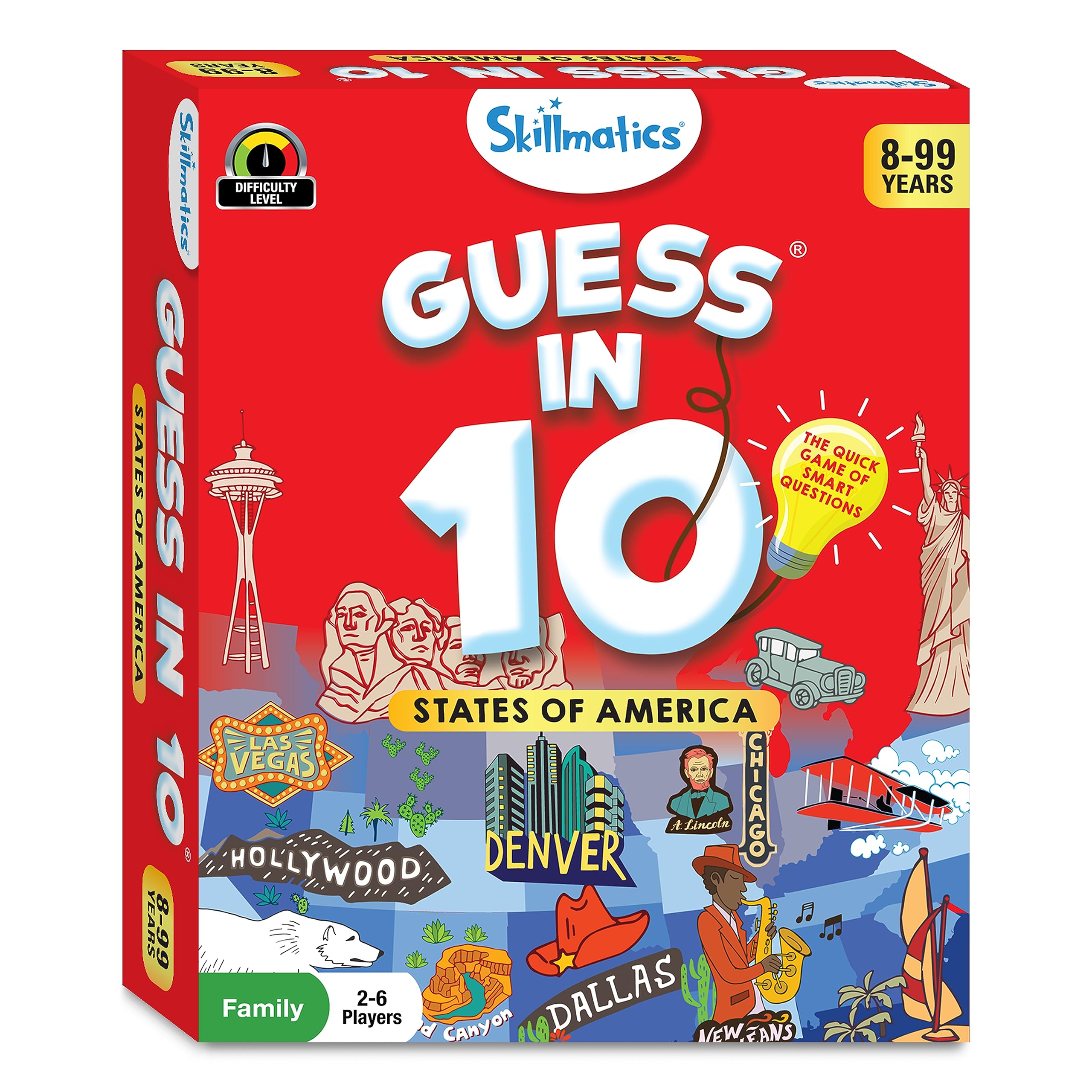 Skillmatics Guess in 10 States of America – Educational Card Game for Ages 8+
