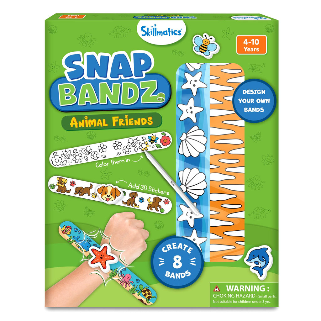 Skillmatics Snap Bandz – DIY Animal Jewelry Craft Kit for Kids Ages 4-10