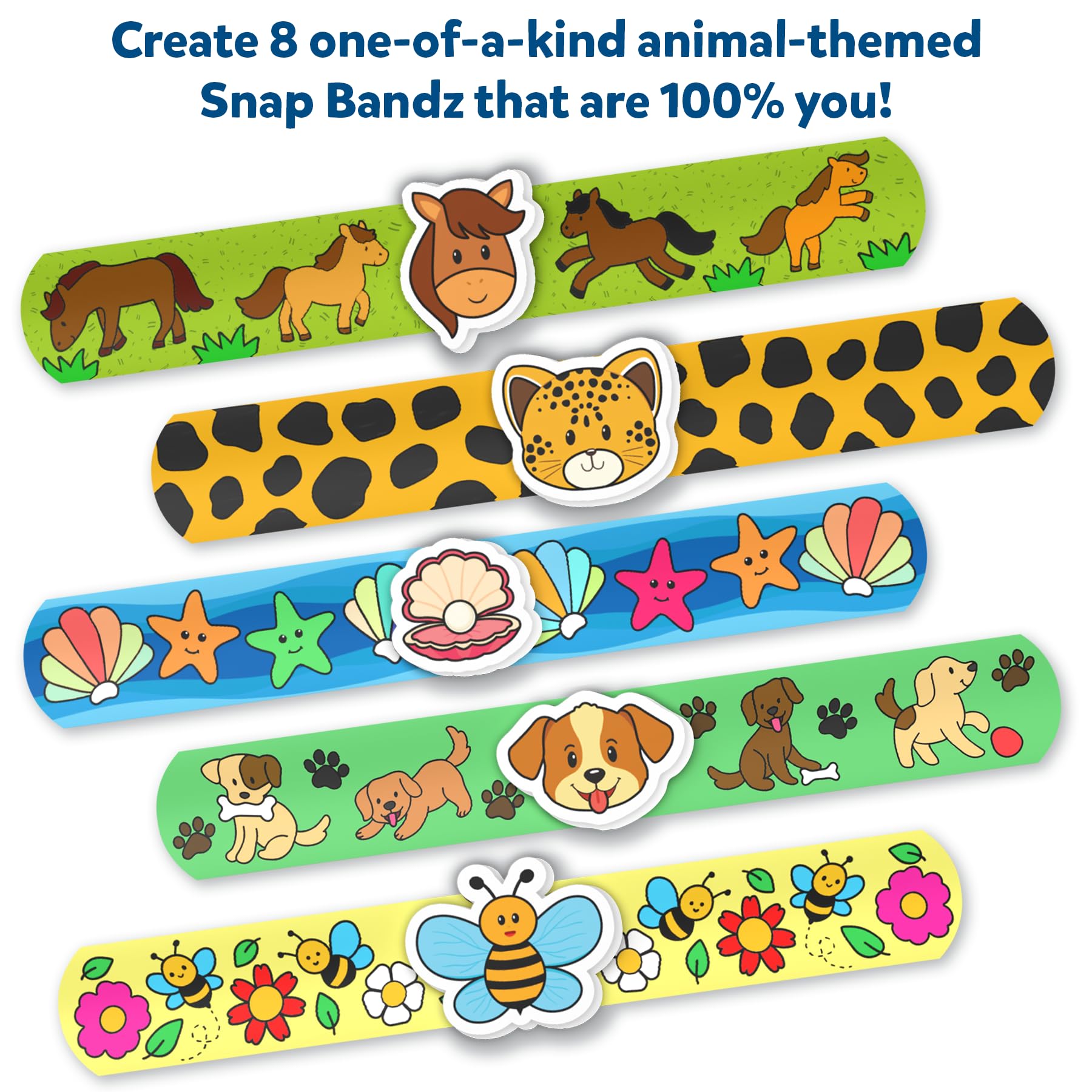 Skillmatics Snap Bandz – DIY Animal Jewelry Craft Kit for Kids Ages 4-10