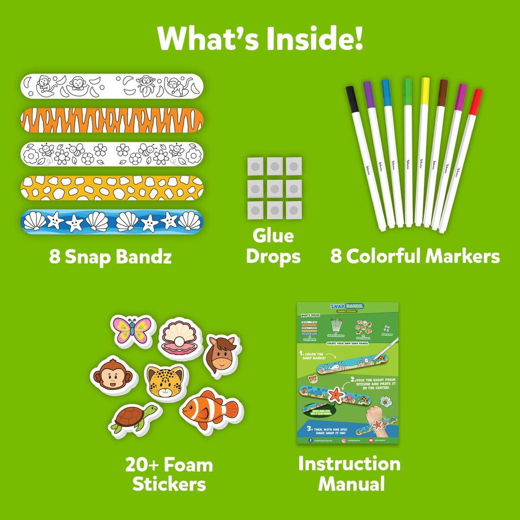 Skillmatics Snap Bandz – DIY Animal Jewelry Craft Kit for Kids Ages 4-10