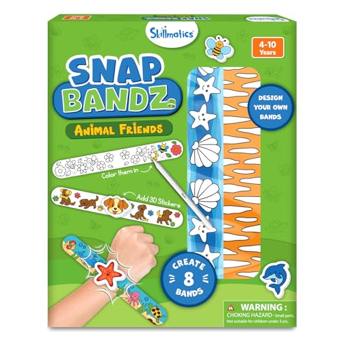 Skillmatics Snap Bandz – DIY Animal Jewelry Craft Kit for Kids Ages 4-10