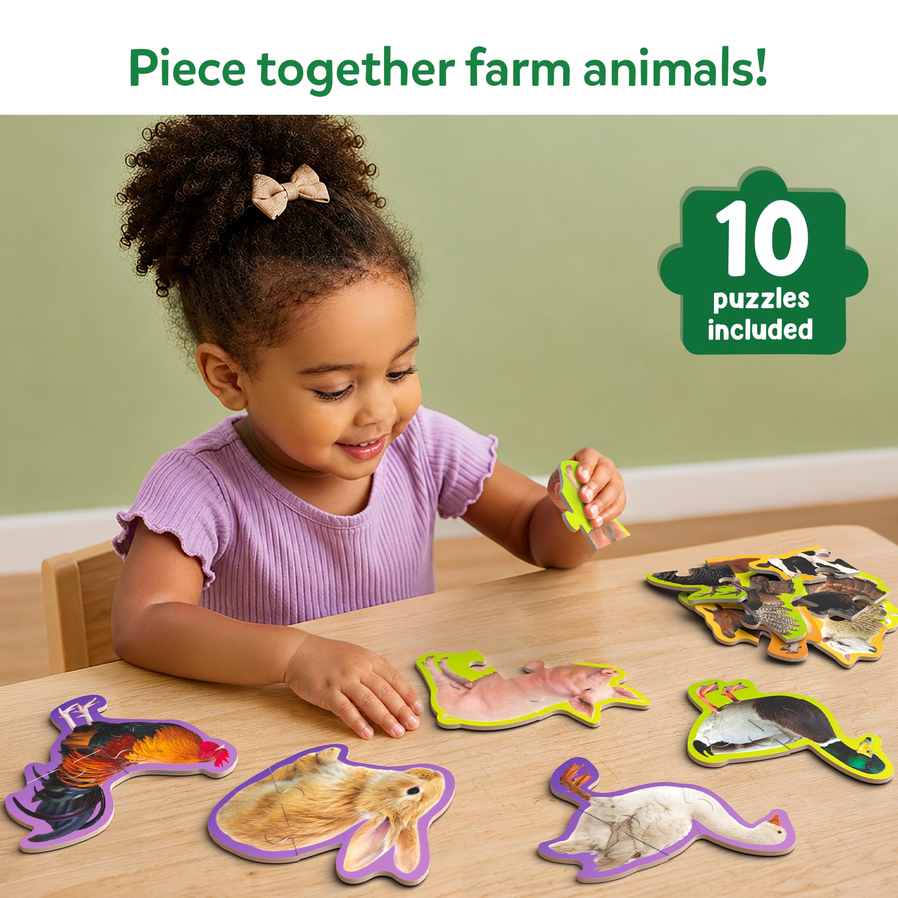 Skillmatics Step by Step Puzzles: 40 Piece Farm Animal Jigsaw for Kids Ages 3-5