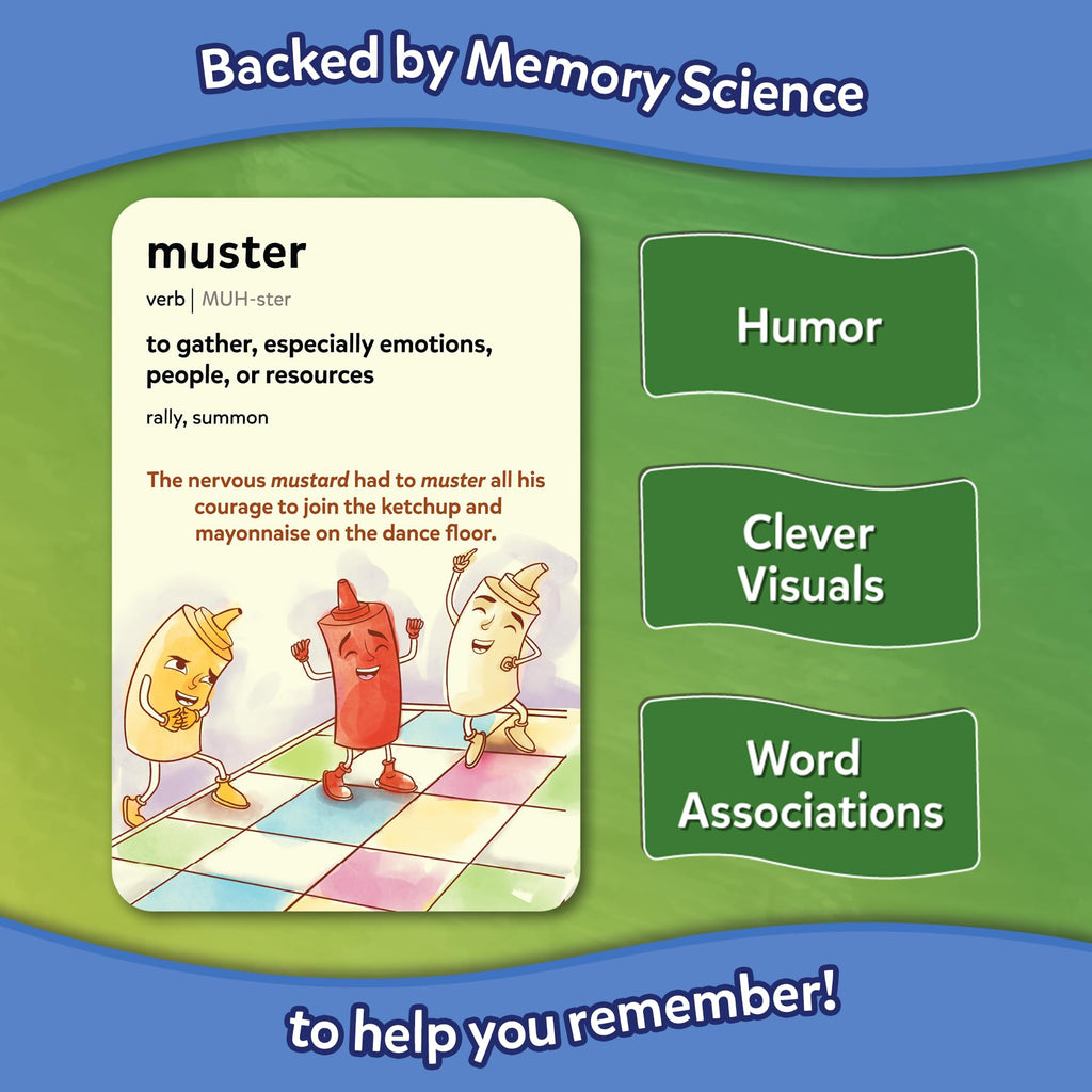 Skillmatics Wordables - 100 Vocabulary Flash Cards for Kids Ages 8+ | Memory Science, Screen-Free Word Game